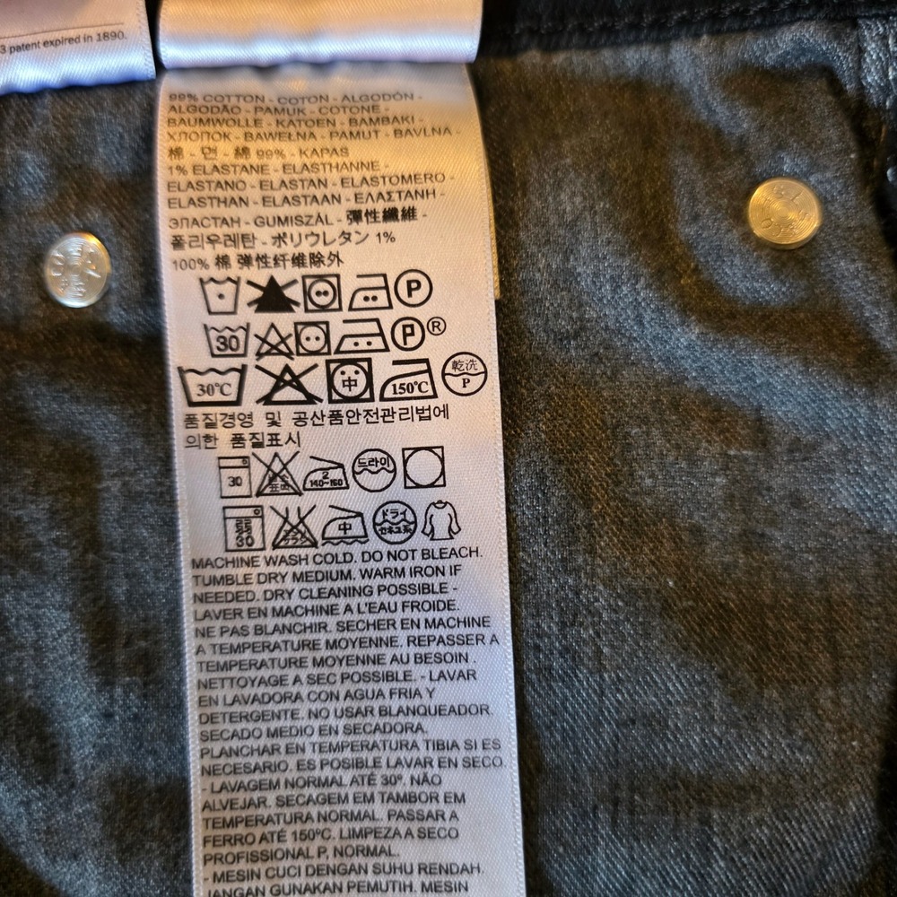 Levis 511 Slim Fit Black Denim Jeans Mens 42x32 04511-4406 - Picture 4 of 10